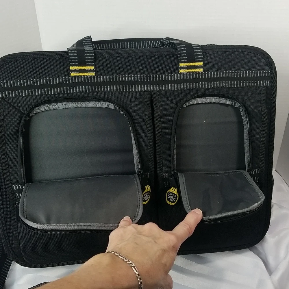 CALCUTTA BRIEFCASE/TRAVEL BAG LABTOP BAG IN BLACK CANVAS
